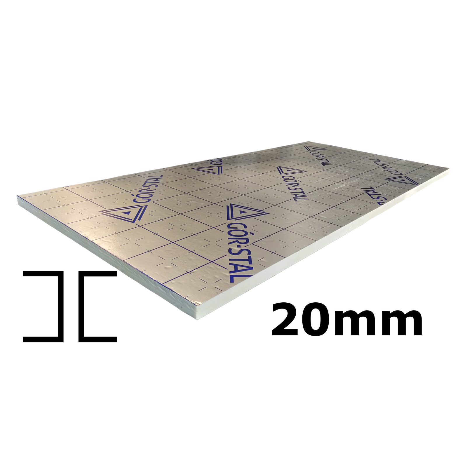 Płyta PIR AL 2cm 600x1200mm krawędź gładka