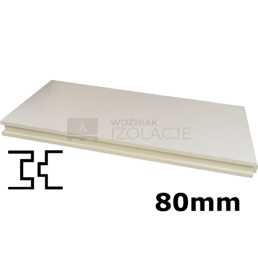 Płyta PIR ETX 8cm 600x1200mm krawędź pióro wpust