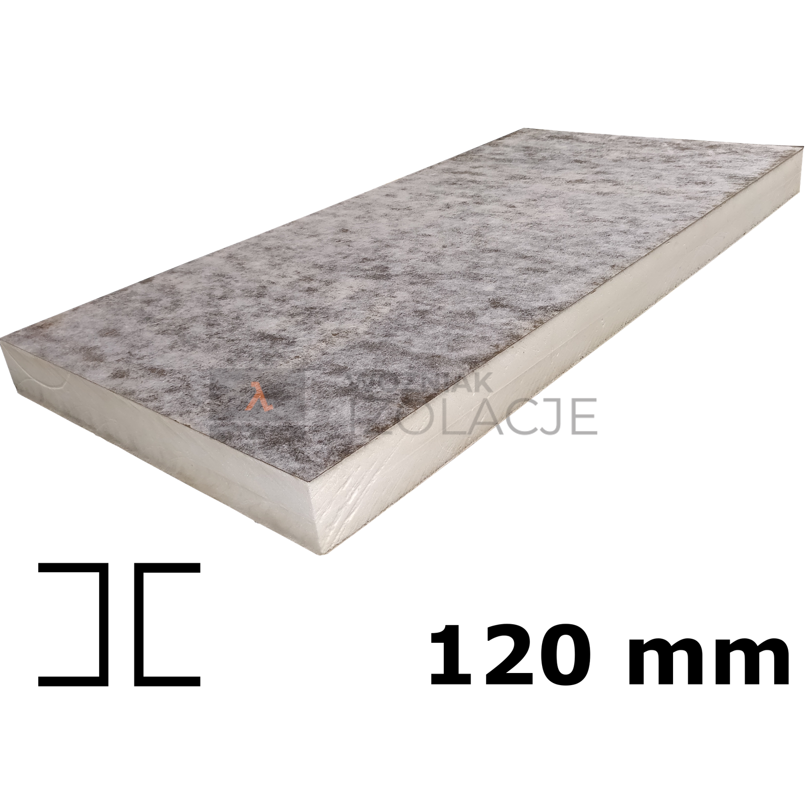 Płyta PIR w okładzinie bitumicznej 12cm 1200 x 2400mm krawędź gładka