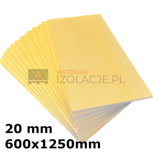 Płyty XPS 20x600x1250mm struktura wafla paczka 15m2 / 20 płyt