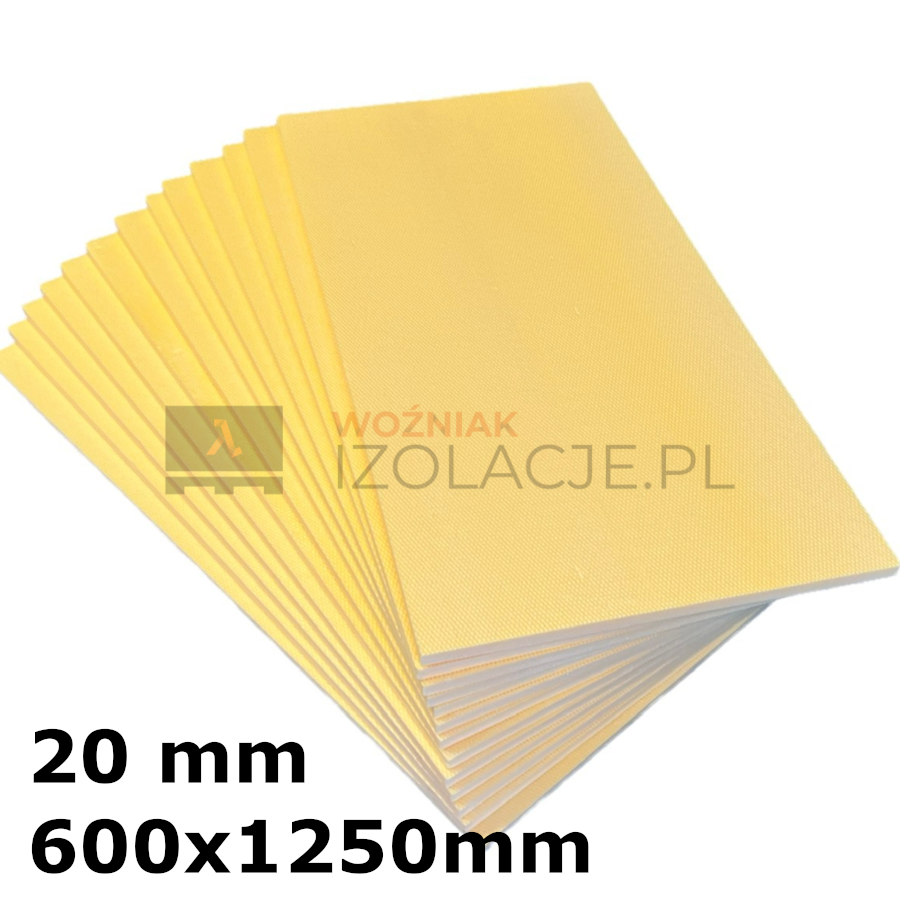 Płyty XPS 20x600x1250mm struktura wafla paczka 15m2 / 20 płyt